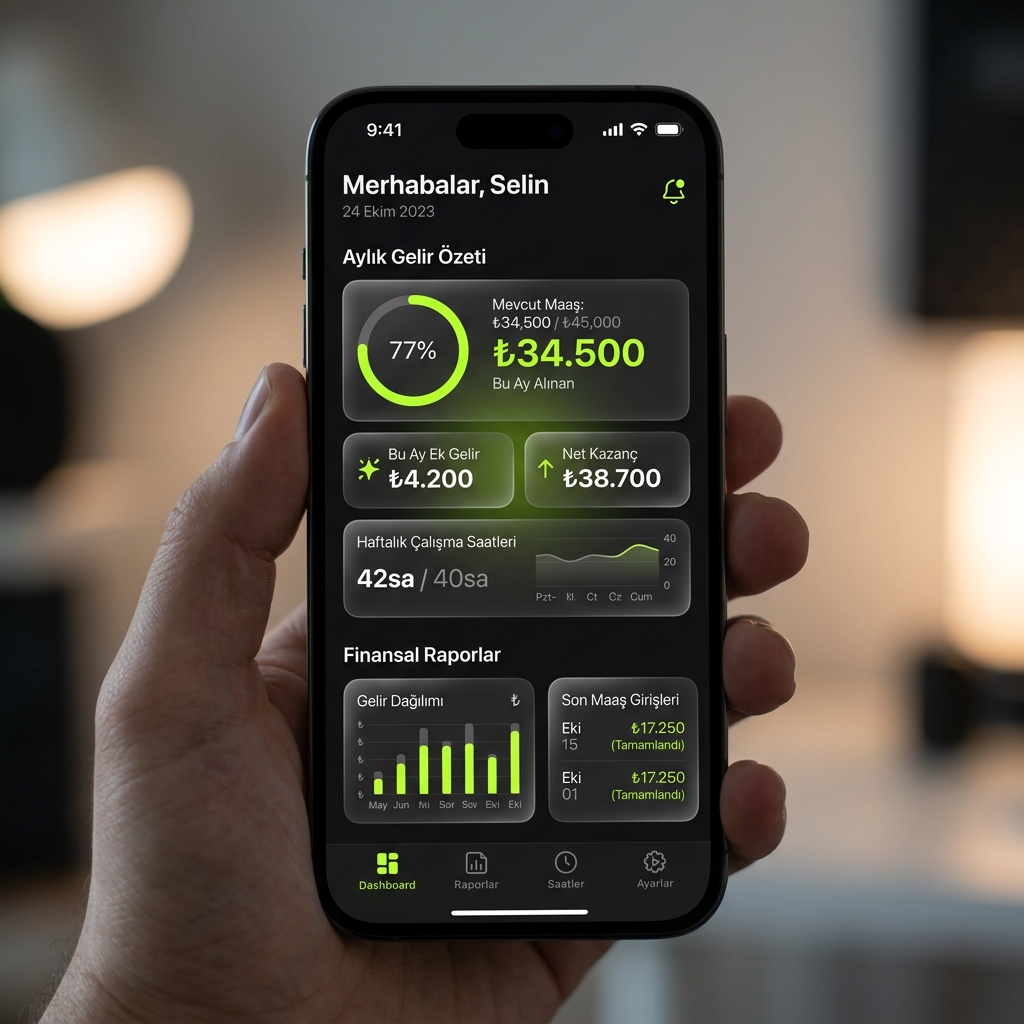 Modern Yevmiye Takip App Screen